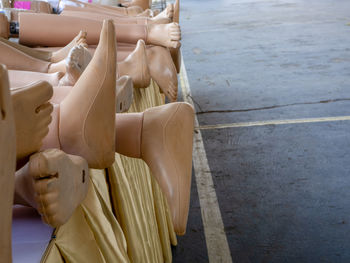 High angle view of mannequin on floor