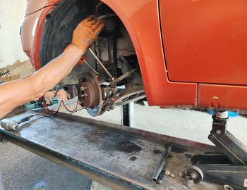 Cropped image of man working at workshop