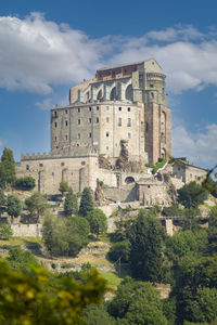 Low angle view of historical building against sky