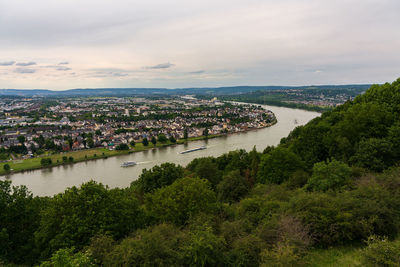 Panoramic view of koblenz, a city in germany.