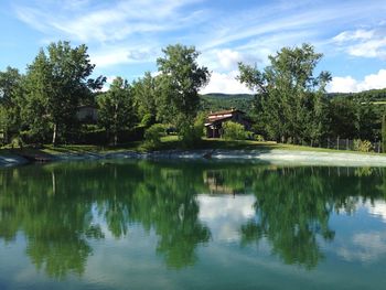 Scenic view of calm lake