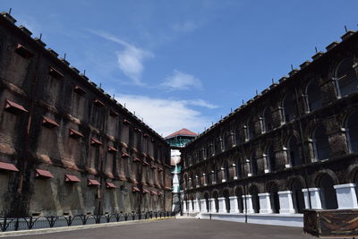 Row of built structure against sky