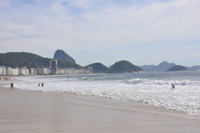 Scenic view of beach against sky