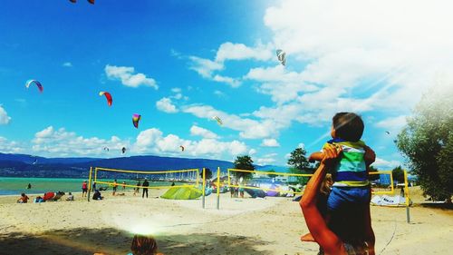 People enjoying at beach