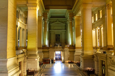 Interior of illuminated building