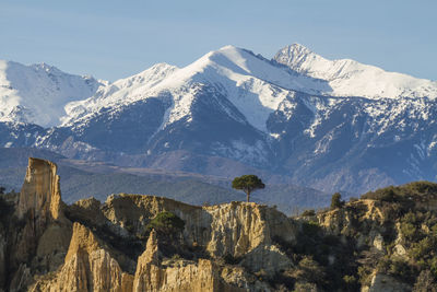 Low angle view of mountains against sky