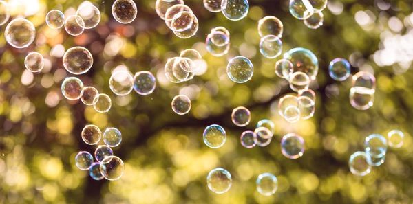 Close-up of bubbles in air