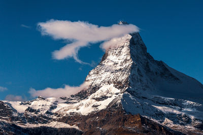Matterhorn summit covered with clouds