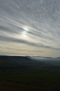 Scenic view of landscape against cloudy sky