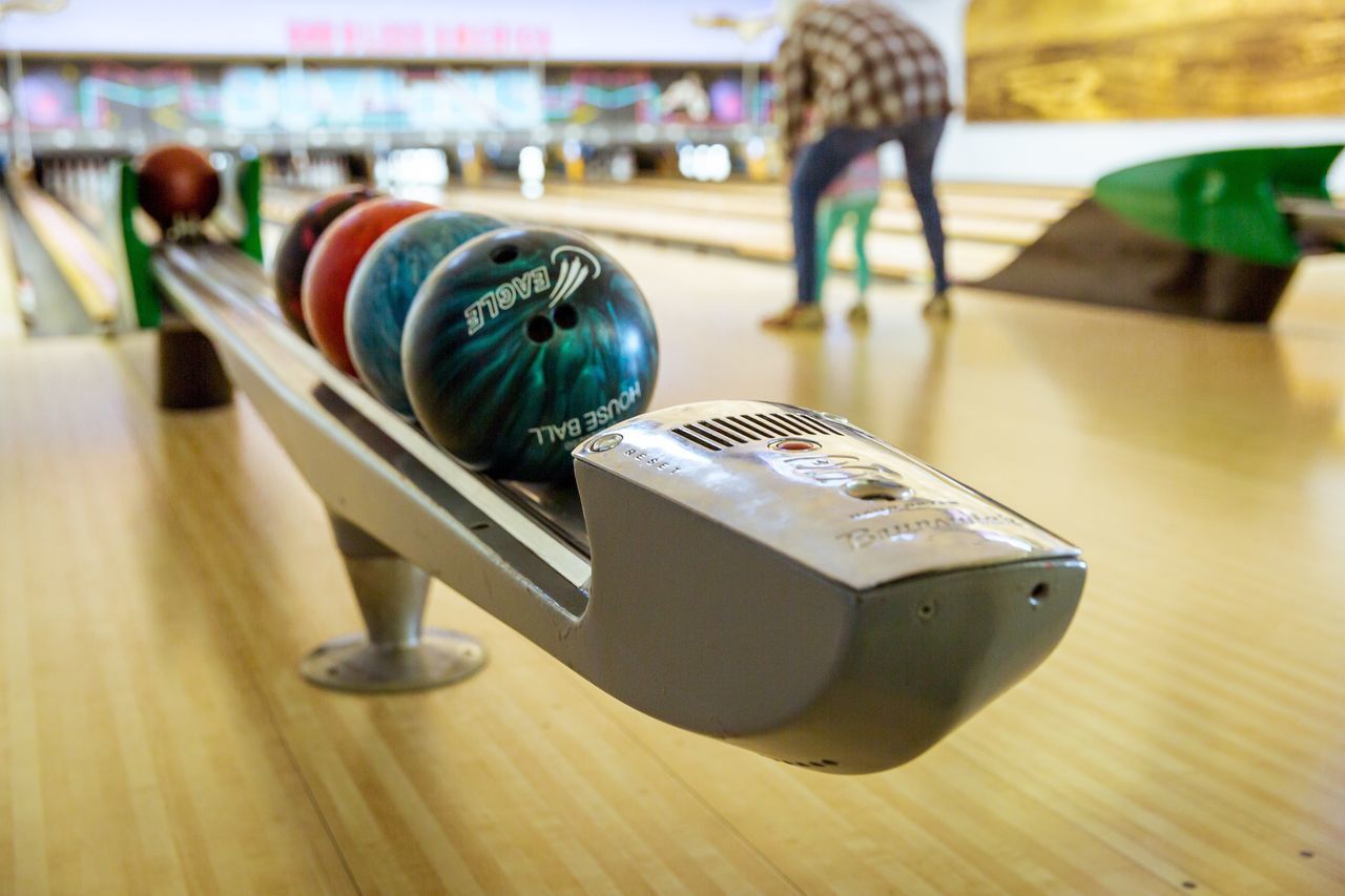 Bowling Lane Bowling Alley Clothing Room Focus On Foreground Individual Sports Ball Game Sports Indoors  Ball Sports Equipment Bowling Equipment Bowling