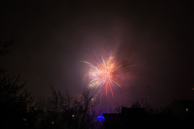 Fireworks exploding in night sky