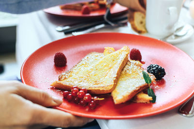 Close-up of dessert served in plate