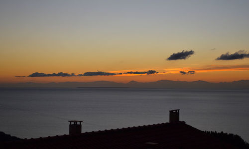 Scenic view of sea at sunset