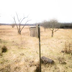 View of field against clear sky