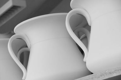 High angle view of empty coffee cup on table