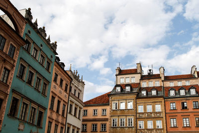 Low angle view of buildings in city