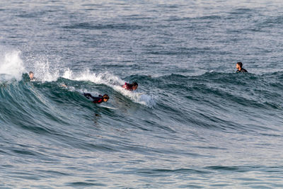 People enjoying in sea