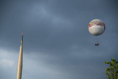 Low angle view of hot air balloon against sky