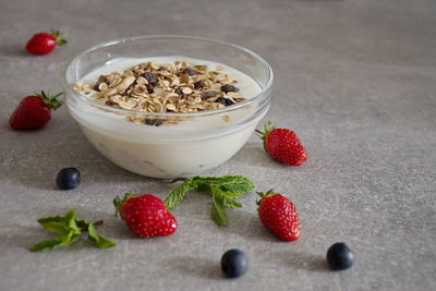 Close-up of strawberries in bowl