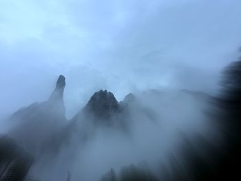 Low angle view of mountain against sky