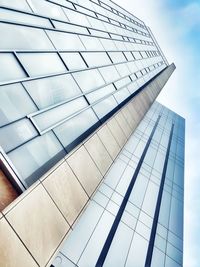 Low angle view of modern building against sky