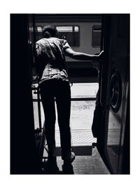Full length of woman in train