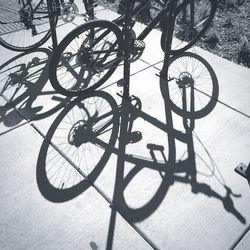 High angle view of bicycle
