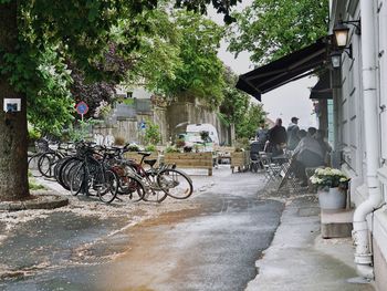 Cars parked in front of building