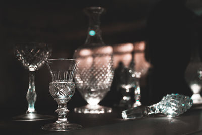 Close-up of wine glass on table