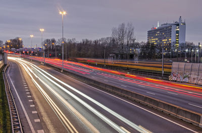 Rotterdam highway in the blue hour