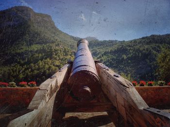 Landscape with mountains in background