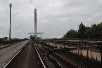 Railroad tracks against sky