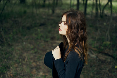 Young woman looking away