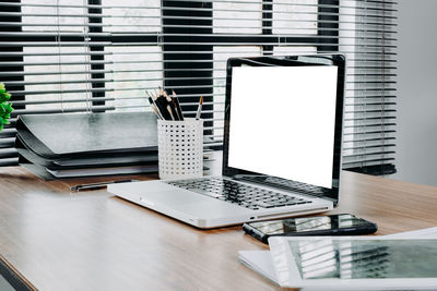 Telephone booth on table