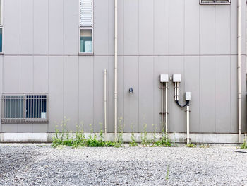 Closed door of building