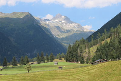 Scenic view of mountains against sky