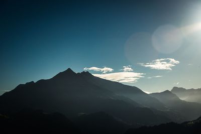 Scenic view of mountain range against sky