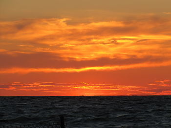 Scenic view of sea at sunset