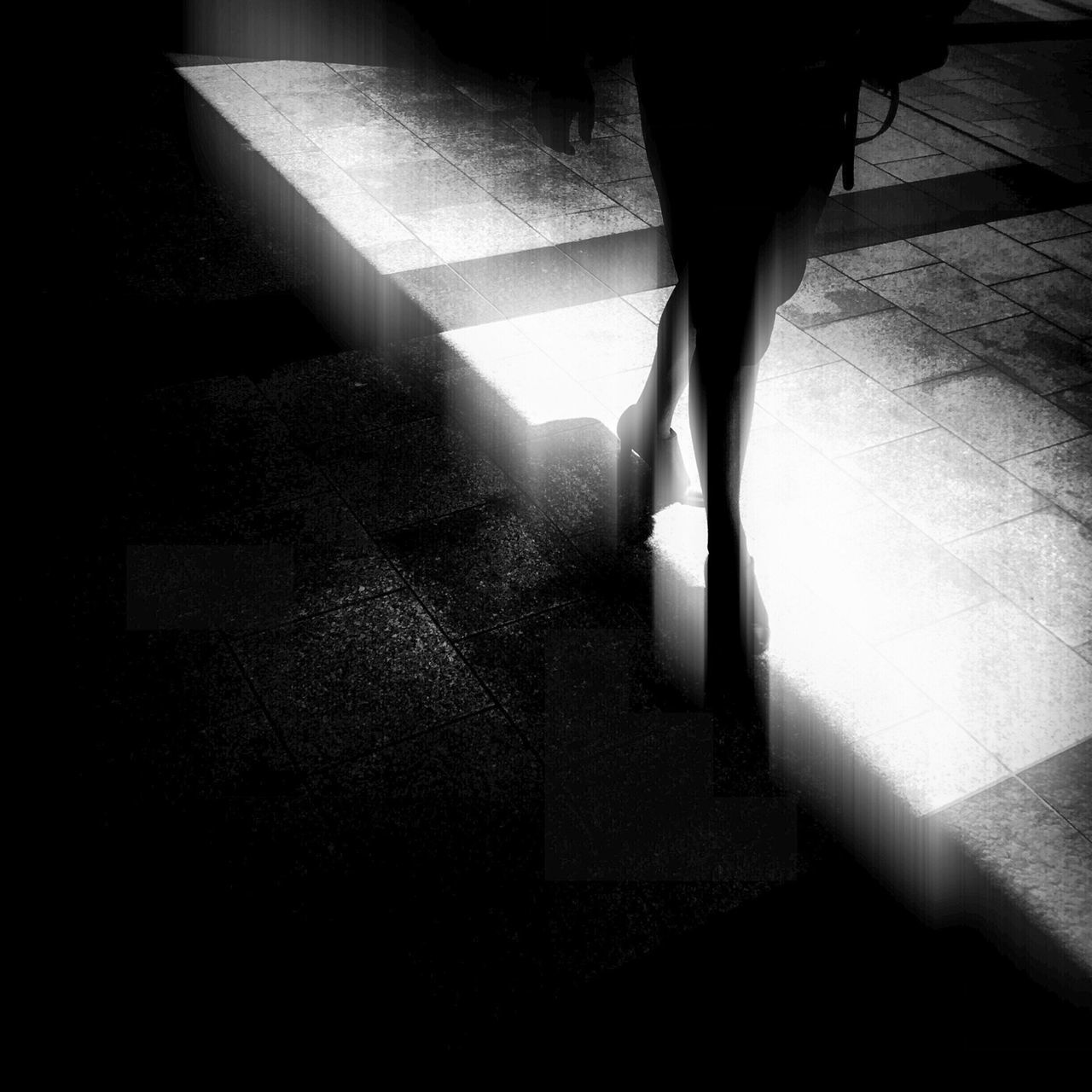 lifestyles, shadow, walking, men, low section, sunlight, leisure activity, person, indoors, standing, the way forward, rear view, unrecognizable person, architecture, full length, silhouette, tiled floor