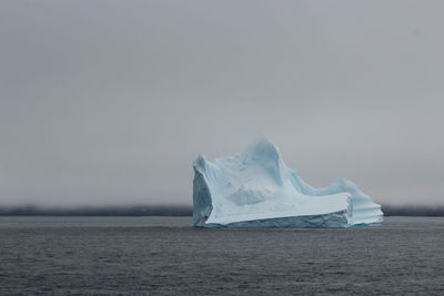 Scenic view of sea against sky during winter