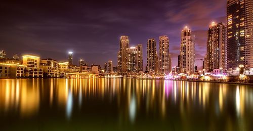 Illuminated city at night