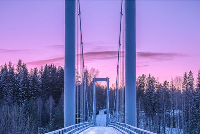 Panoramic view of bridge against sky during winter