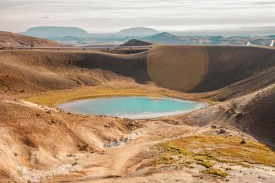 Panoramic view of landscape and mountains against sky