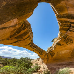 Low angle view of rock formation