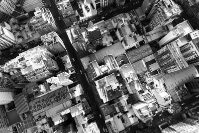 High angle view of buildings in city