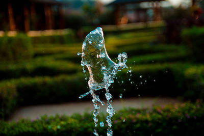 Water splashing in the garden