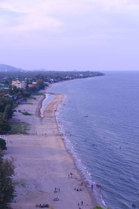 High angle view of beach against sky