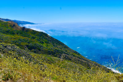 Scenic view of mountains against sky