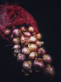 Close-up of strawberries on black background