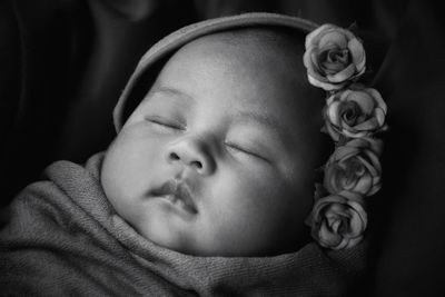 Close-up portrait of cute baby